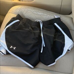 Under Armour Black Running Shorts with White Trim
